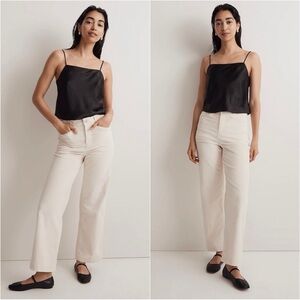 Madewell Pants Petite Emmett 2.0 Wide-Leg in Corduroy Antique Cream 27P NWT New